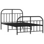 Estructura de cama cabecero y estribo metal negro 120x200 cm de vidaXL, Camas y somieres - Ref: Foro24-353651, Precio: 113,52...