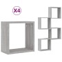 Estantes cubo de pared 4 unidades gris sonoma 30x15x30 cm en Estanterías | Comprar online en Foru.es