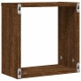 Estantes cubo de pared 4 unidades roble marrón 30x15x30 cm en Estanterías | Comprar online en Foru.es