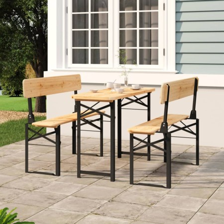 Mesa y bancos plegables de bar 3 piezas madera maciza de abeto de vidaXL, Conjuntos de jardín - Ref: Foro24-363112, Precio: 2...