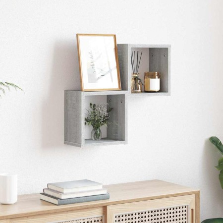 Estanterías de pared 2 pcs Gris 26 x 15 x 26 cm en Estanterías | Comprar online en Foru.es