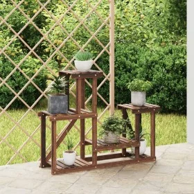 Soporte para flores madera maciza de abeto 90x25x73,5 cm de vidaXL, Soportes para macetas - Ref: Foro24-362875, Precio: 37,96...