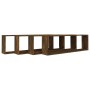 Estante cúbico de pared 4 uds madera roble ahumado 100x15x30cm en Estanterías | Comprar online en Foru.es
