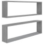 Estante cubo pared 2 uds contrachapada gris Sonoma 100x15x30 cm en Estanterías | Comprar online en Foru.es