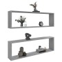 Estante cubo pared 2 uds contrachapada gris Sonoma 100x15x30 cm en Estanterías | Comprar online en Foru.es