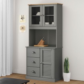 Armario superior tocador VIGO madera de pino gris 78x30x100 cm de vidaXL, Aparadores - Ref: Foro24-353207, Precio: 154,69 €, ...