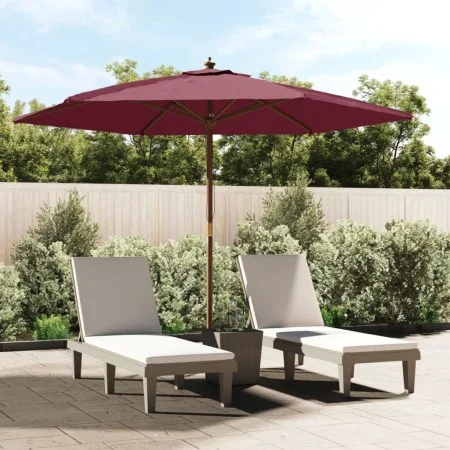 Sombrilla de jardín con poste de madera rojo burdeos 299x240 cm de vidaXL, Sombrillas - Ref: Foro24-363171, Precio: 73,83 €, ...