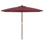 Sombrilla de jardín con poste de madera rojo burdeos 299x240 cm de vidaXL, Sombrillas - Ref: Foro24-363171, Precio: 73,83 €, ...