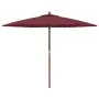 Sombrilla de jardín con poste de madera rojo burdeos 299x240 cm de vidaXL, Sombrillas - Ref: Foro24-363171, Precio: 73,83 €, ...