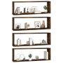 Estante cúbico de pared 4 uds madera roble ahumado 80x15x26,5cm en Estanterías | Comprar online en Foru.es