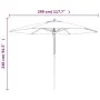 Sombrilla de jardín con poste de madera rojo burdeos 299x240 cm de vidaXL, Sombrillas - Ref: Foro24-363171, Precio: 73,83 €, ...