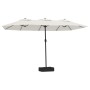 Sombrilla doble blanco arena 449x245 cm de vidaXL, Sombrillas - Ref: Foro24-362945, Precio: 186,52 €, Descuento: %