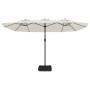 Sombrilla doble blanco arena 449x245 cm de vidaXL, Sombrillas - Ref: Foro24-362945, Precio: 186,52 €, Descuento: %