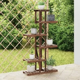 Soporte para flores de madera maciza abeto 75x25x140,5 cm de vidaXL, Soportes para macetas - Ref: Foro24-362865, Precio: 57,2...