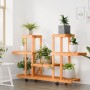 Soporte para flores con ruedas madera maciza abeto 110x25x78 cm de vidaXL, Soportes para macetas - Ref: Foro24-362856, Precio...