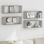 Estantes cúbicos de pared 4 uds madera gris Sonoma 60x15x23 cm en Estanterías | Comprar online en Foru.es