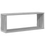 Estantes cúbicos de pared 4 uds madera gris Sonoma 60x15x23 cm en Estanterías | Comprar online en Foru.es