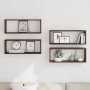 Estantes cúbicos de pared 4 uds madera roble marrón 60x15x23 cm en Estanterías | Comprar online en Foru.es