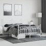 Estructura cama metal con cabecero y estribo blanco 140x200 cm de vidaXL, Camas y somieres - Ref: Foro24-353605, Precio: 137,...