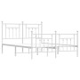 Estructura cama metal con cabecero y estribo blanco 140x200 cm de vidaXL, Camas y somieres - Ref: Foro24-353605, Precio: 137,...
