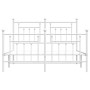 Estructura cama metal con cabecero y estribo blanco 140x200 cm de vidaXL, Camas y somieres - Ref: Foro24-353605, Precio: 137,...