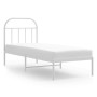 Estructura de cama de metal con cabecero blanco 75x190 cm de vidaXL, Camas y somieres - Ref: Foro24-353674, Precio: 63,49 €, ...