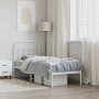 Estructura de cama de metal con cabecero blanco 75x190 cm de vidaXL, Camas y somieres - Ref: Foro24-353674, Precio: 63,49 €, ...