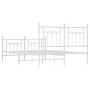 Estructura cama metal con cabecero y estribo blanco 140x200 cm de vidaXL, Camas y somieres - Ref: Foro24-353605, Precio: 137,...
