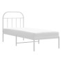 Estructura de cama de metal con cabecero blanco 75x190 cm de vidaXL, Camas y somieres - Ref: Foro24-353674, Precio: 63,49 €, ...