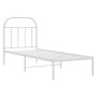 Estructura de cama de metal con cabecero blanco 75x190 cm de vidaXL, Camas y somieres - Ref: Foro24-353674, Precio: 63,49 €, ...