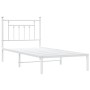 Estructura de cama de metal con cabecero blanco 90x200 cm de vidaXL, Camas y somieres - Ref: Foro24-353579, Precio: 69,77 €, ...