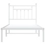 Estructura de cama de metal con cabecero blanco 90x200 cm de vidaXL, Camas y somieres - Ref: Foro24-353579, Precio: 69,77 €, ...