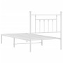 Estructura de cama de metal con cabecero blanco 90x200 cm de vidaXL, Camas y somieres - Ref: Foro24-353579, Precio: 69,77 €, ...