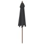 Sombrilla de jardín con poste de madera negro 299x240 cm de vidaXL, Sombrillas - Ref: Foro24-363173, Precio: 80,45 €, Descuen...