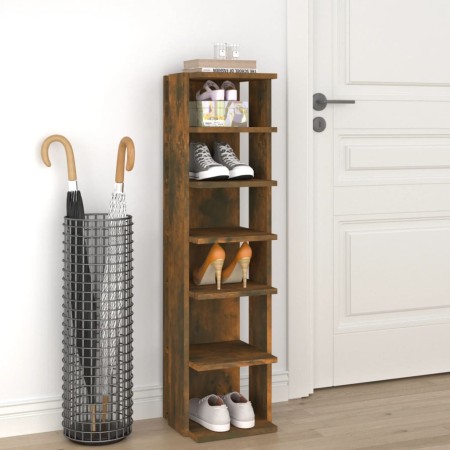 Zapatero madera contrachapada roble ahumado 27,5x27x102 cm en Zapateros y organizadores de calzado | Comprar online en Foru.es