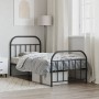 Estructura de cama con cabecero y estribo metal negro 90x190 cm de vidaXL, Camas y somieres - Ref: Foro24-353645, Precio: 91,...