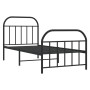 Estructura de cama con cabecero y estribo metal negro 90x190 cm de vidaXL, Camas y somieres - Ref: Foro24-353645, Precio: 91,...