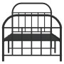 Estructura de cama con cabecero y estribo metal negro 90x190 cm de vidaXL, Camas y somieres - Ref: Foro24-353645, Precio: 91,...