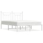 Estructura de cama de metal con cabecero blanca 150x200 cm de vidaXL, Camas y somieres - Ref: Foro24-353588, Precio: 123,66 €...