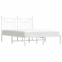 Estructura de cama de metal con cabecero blanca 150x200 cm de vidaXL, Camas y somieres - Ref: Foro24-353588, Precio: 123,66 €...