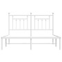 Estructura de cama de metal con cabecero blanca 150x200 cm de vidaXL, Camas y somieres - Ref: Foro24-353588, Precio: 123,66 €...