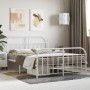 Estructura cama metal con cabecero y estribo blanco 135x190 cm de vidaXL, Camas y somieres - Ref: Foro24-353701, Precio: 111,...
