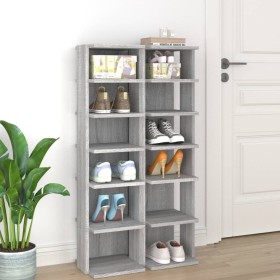 Zapateros 2 uds madera contrachapada gris Sonoma 27,5x27x102 cm en Zapateros y organizadores de calzado | Comprar online en Foru