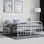 Estructura cama metal con cabecero y estribo blanco 135x190 cm de vidaXL, Camas y somieres - Ref: Foro24-353701, Precio: 111,...