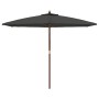 Sombrilla jardín con poste de madera gris antracita 299x240 cm de vidaXL, Sombrillas - Ref: Foro24-363169, Precio: 72,07 €, D...