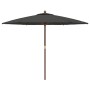 Sombrilla jardín con poste de madera gris antracita 299x240 cm de vidaXL, Sombrillas - Ref: Foro24-363169, Precio: 72,07 €, D...