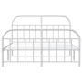 Estructura cama metal con cabecero y estribo blanco 135x190 cm de vidaXL, Camas y somieres - Ref: Foro24-353701, Precio: 111,...
