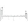 Estructura cama metal con cabecero y estribo blanco 135x190 cm de vidaXL, Camas y somieres - Ref: Foro24-353701, Precio: 111,...