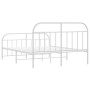 Estructura cama metal con cabecero y estribo blanco 135x190 cm de vidaXL, Camas y somieres - Ref: Foro24-353701, Precio: 111,...