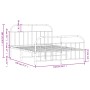 Estructura cama metal con cabecero y estribo blanco 135x190 cm de vidaXL, Camas y somieres - Ref: Foro24-353701, Precio: 111,...